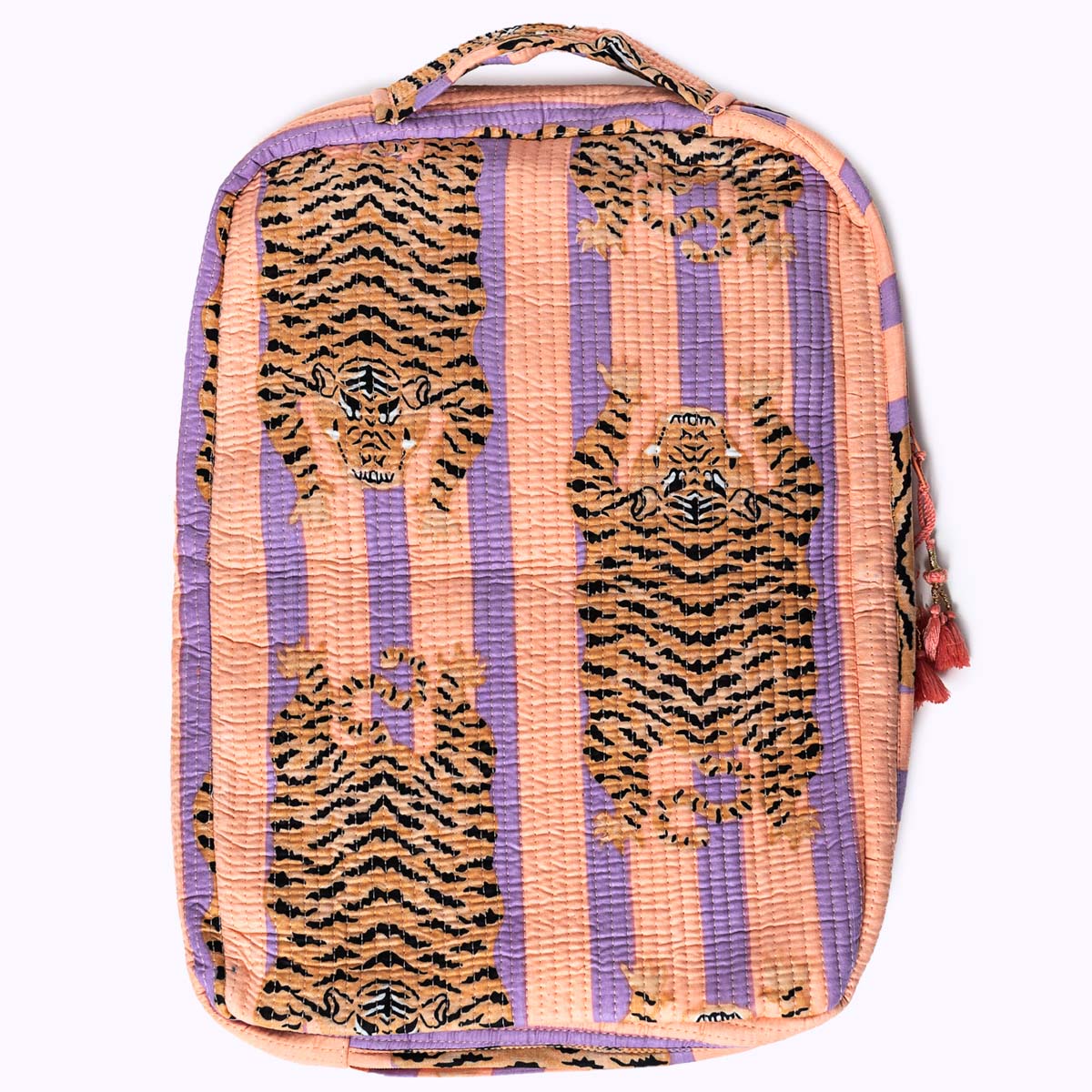 Handgemachte Laptoptasche "Poppy Tiger Peach"
