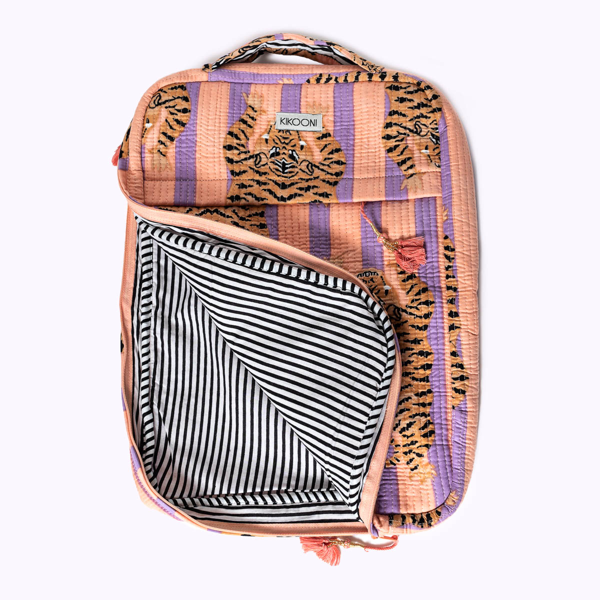 Handgemachte Laptoptasche "Poppy Tiger Peach"