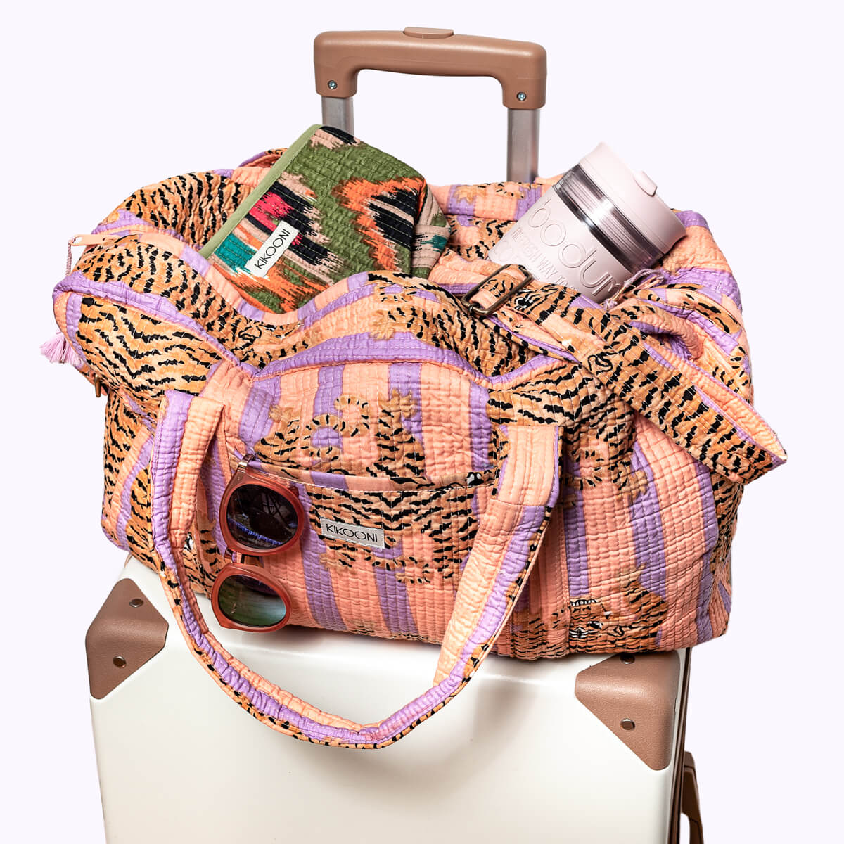 Große Reisetasche "Poppy Tiger peach fusion"