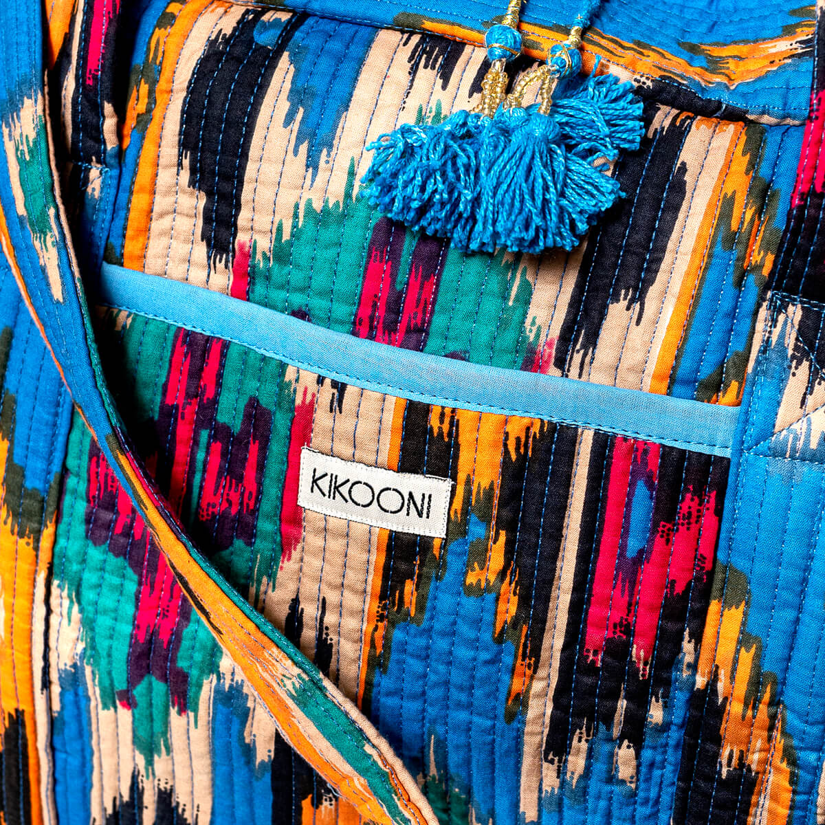 Große Reisetasche "BLUE IKAT"