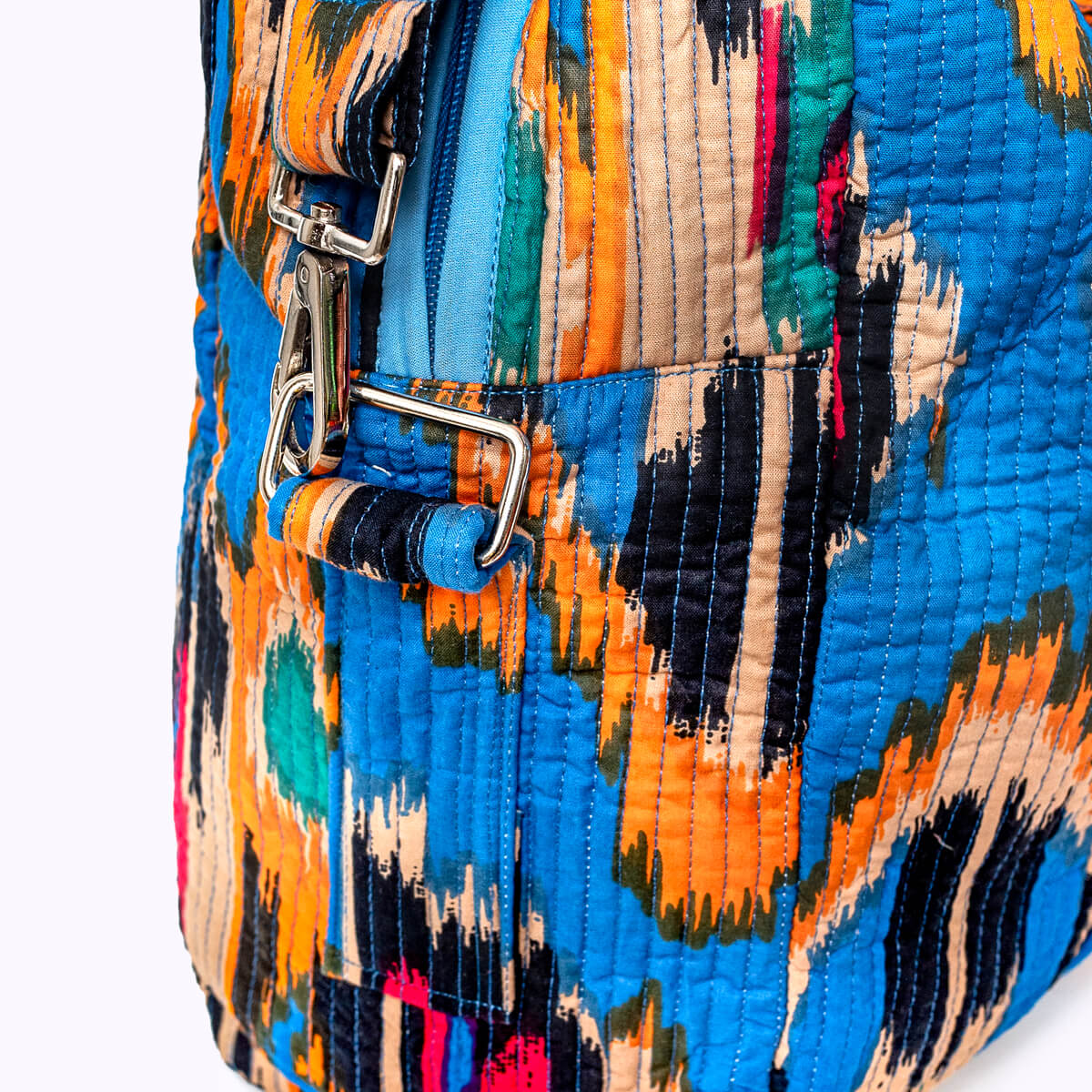 Große Reisetasche "BLUE IKAT"