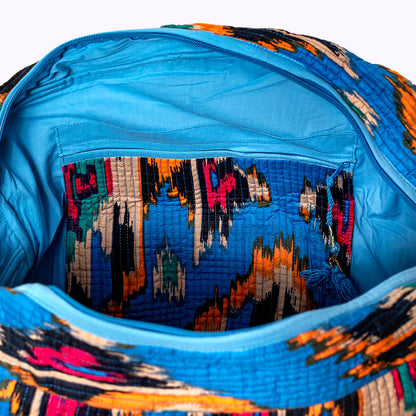 Große Reisetasche "BLUE IKAT"