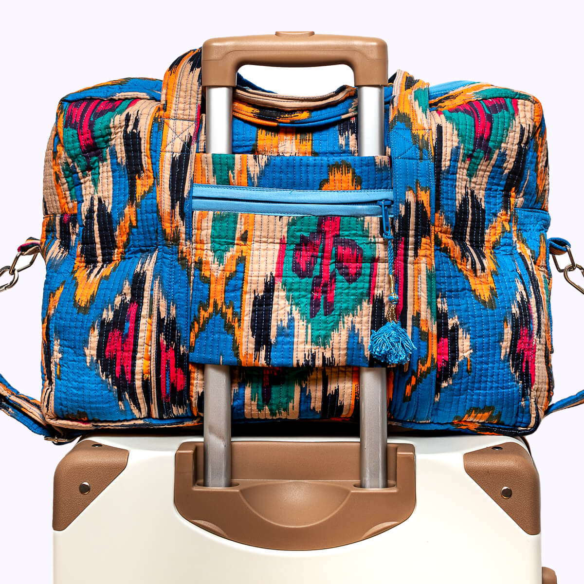 Große Reisetasche "BLUE IKAT"