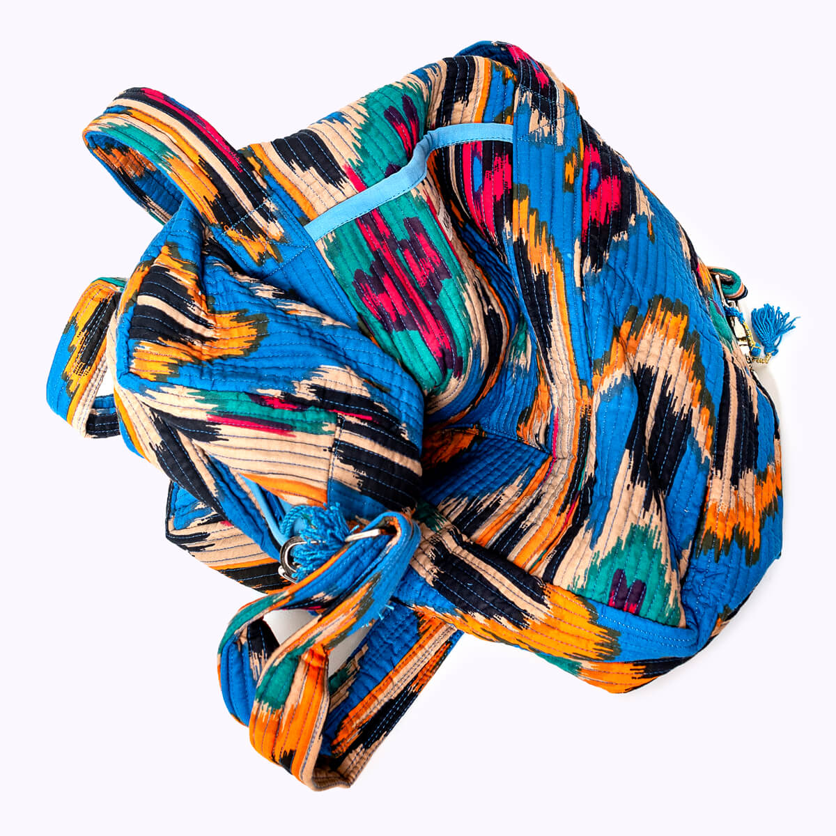 Große Reisetasche "BLUE IKAT"