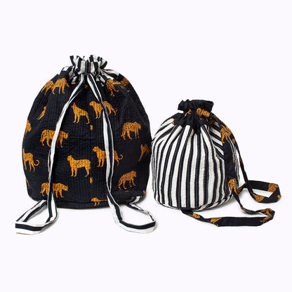 Funbag "black leopard " striped  - small
