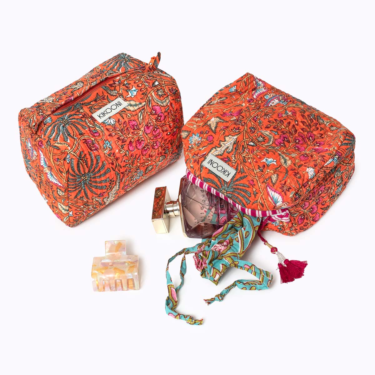 kleine Kosmetiktasche  "Orange Palm"