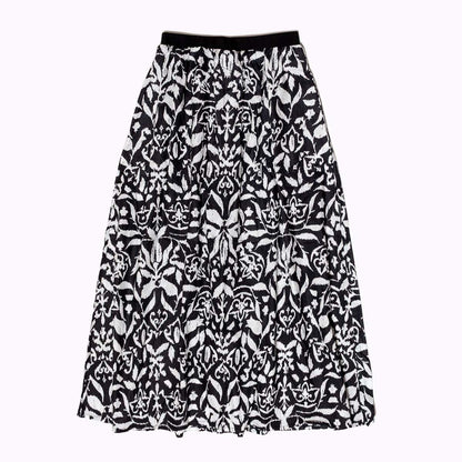 Langer Maxi Rock "Black Flower"