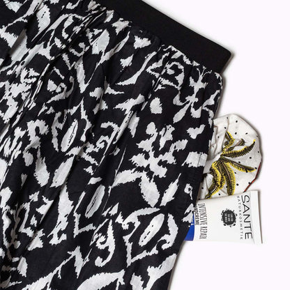 Langer Maxi Rock "Black Flower"