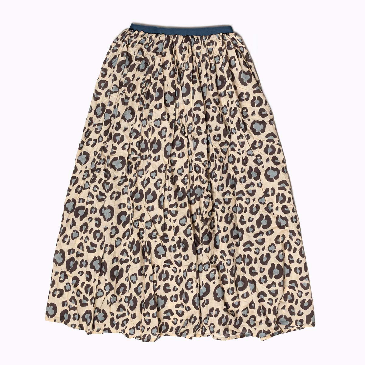Langer Maxi Rock "Blue Leo" -  natürliche Materialien