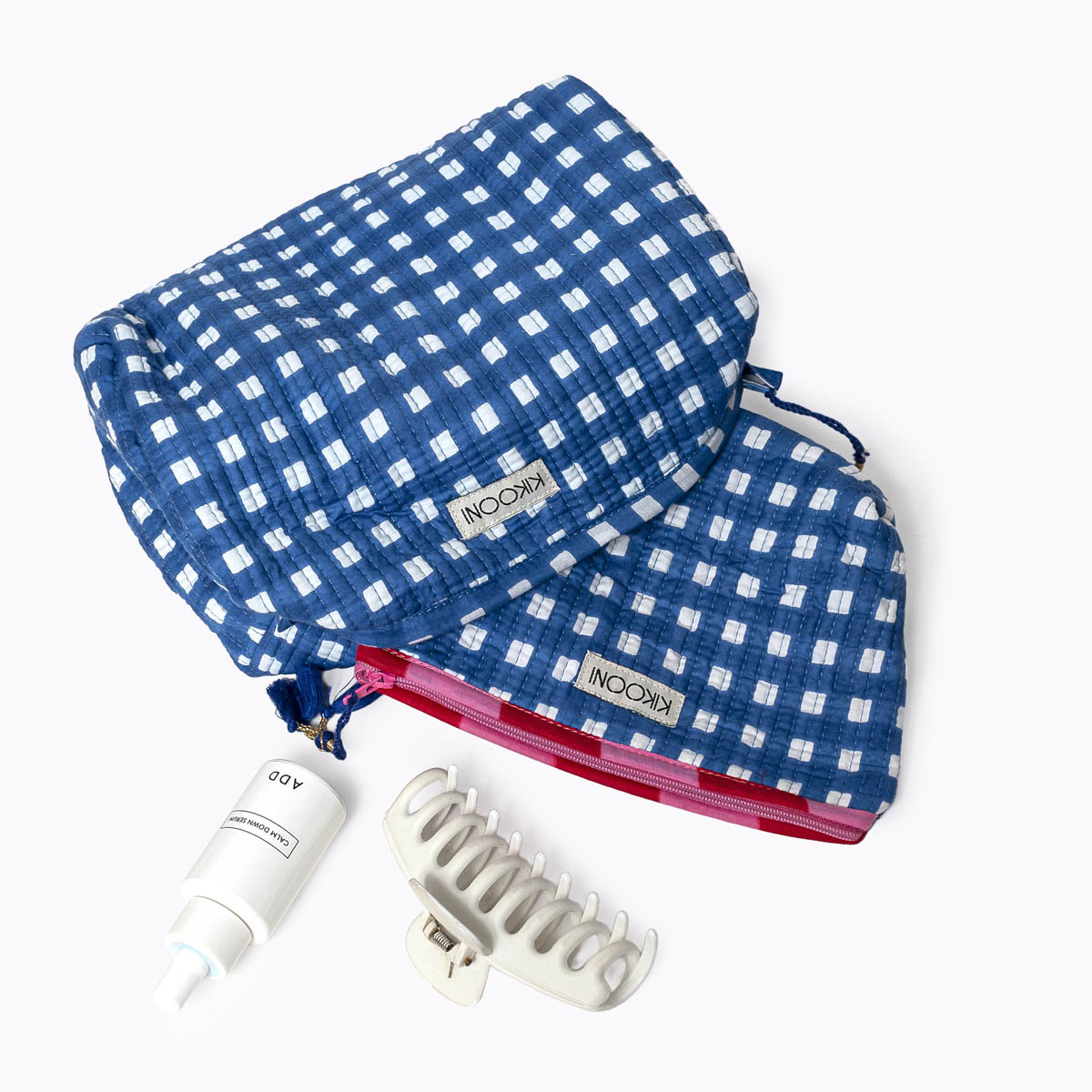 "Happy Checks" mini bag, blue