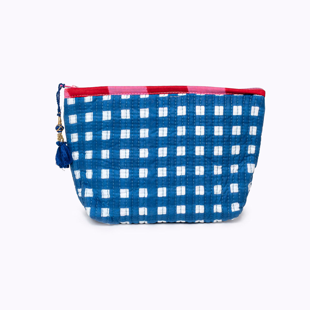 "Happy Checks" mini bag, blue