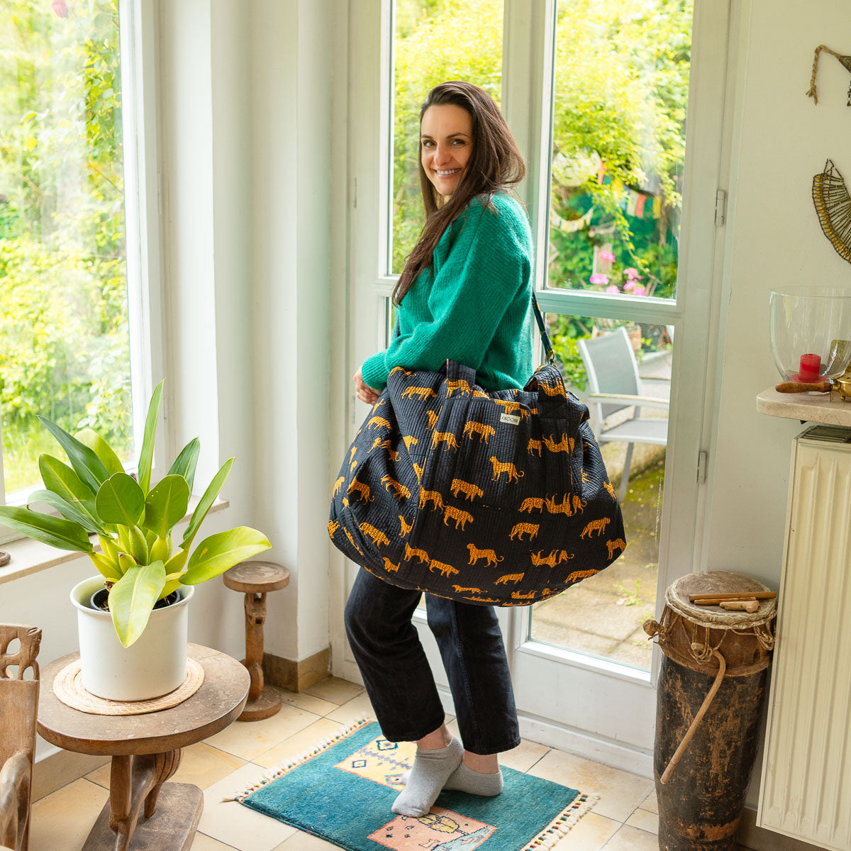 XXL Reisetasche "Black Leopard"