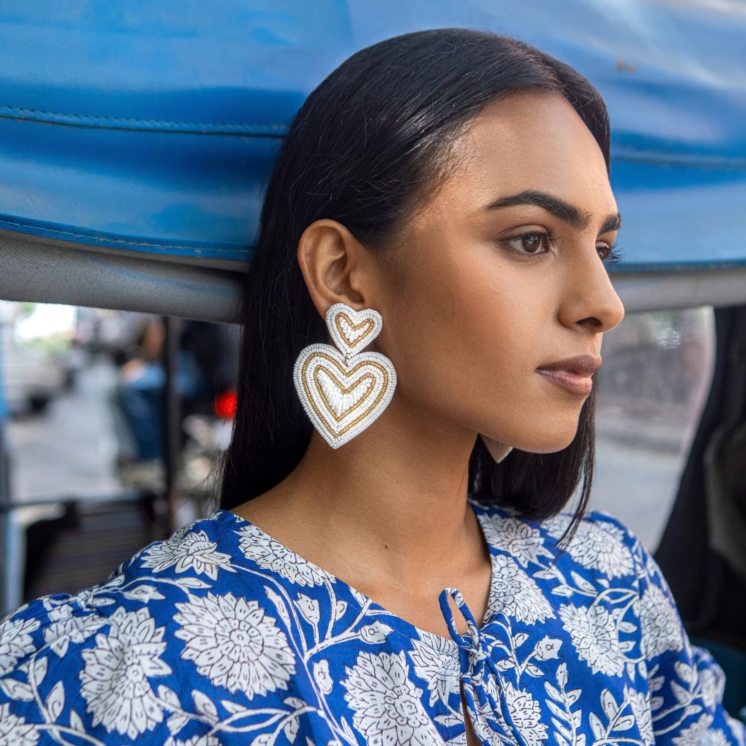 Beaded earrings "My Heart"