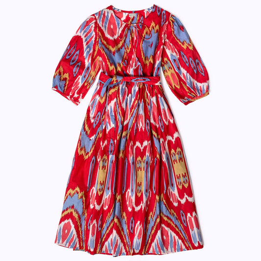 Muse Dress "Red Ikat"