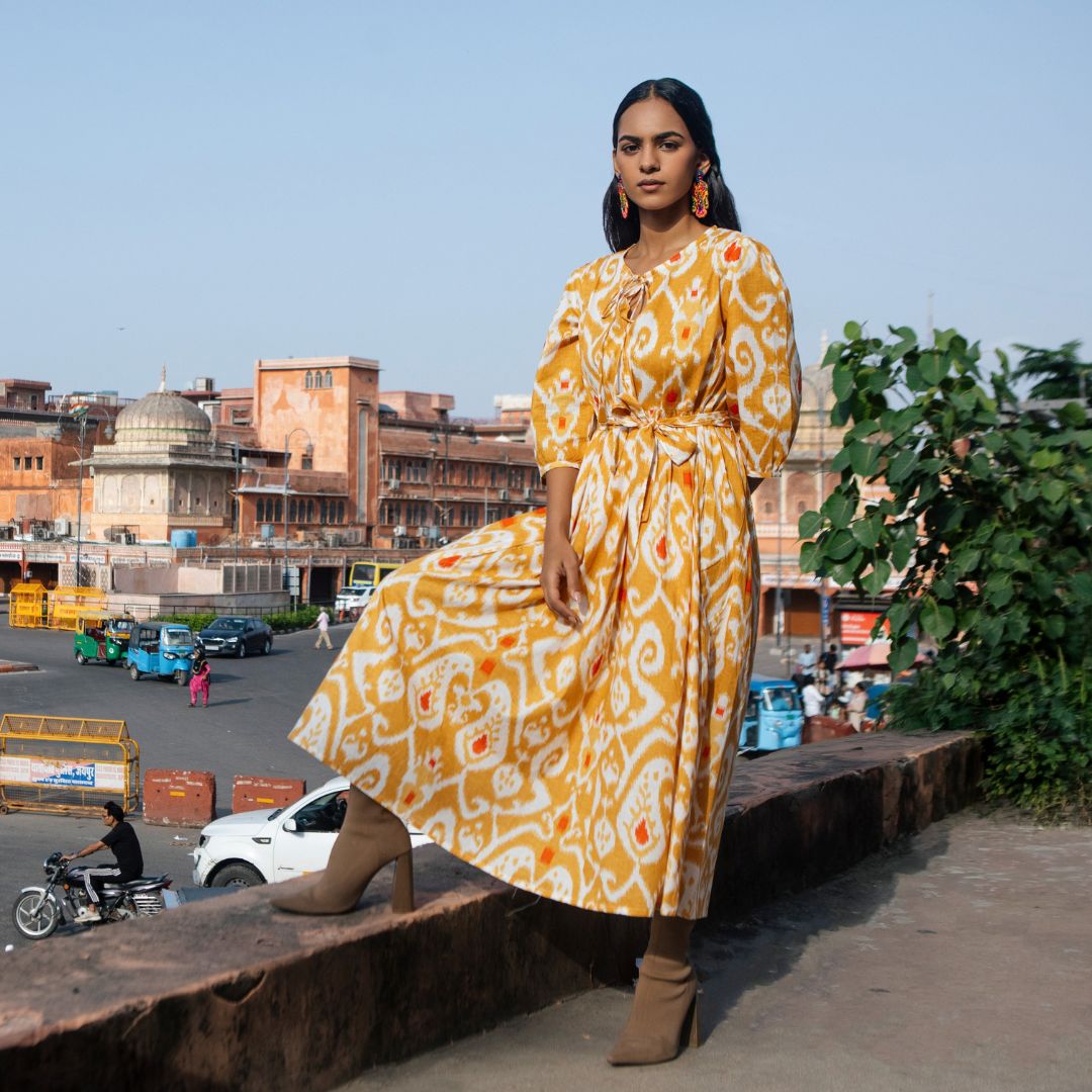 Muse Dress "Ochre Paisley"