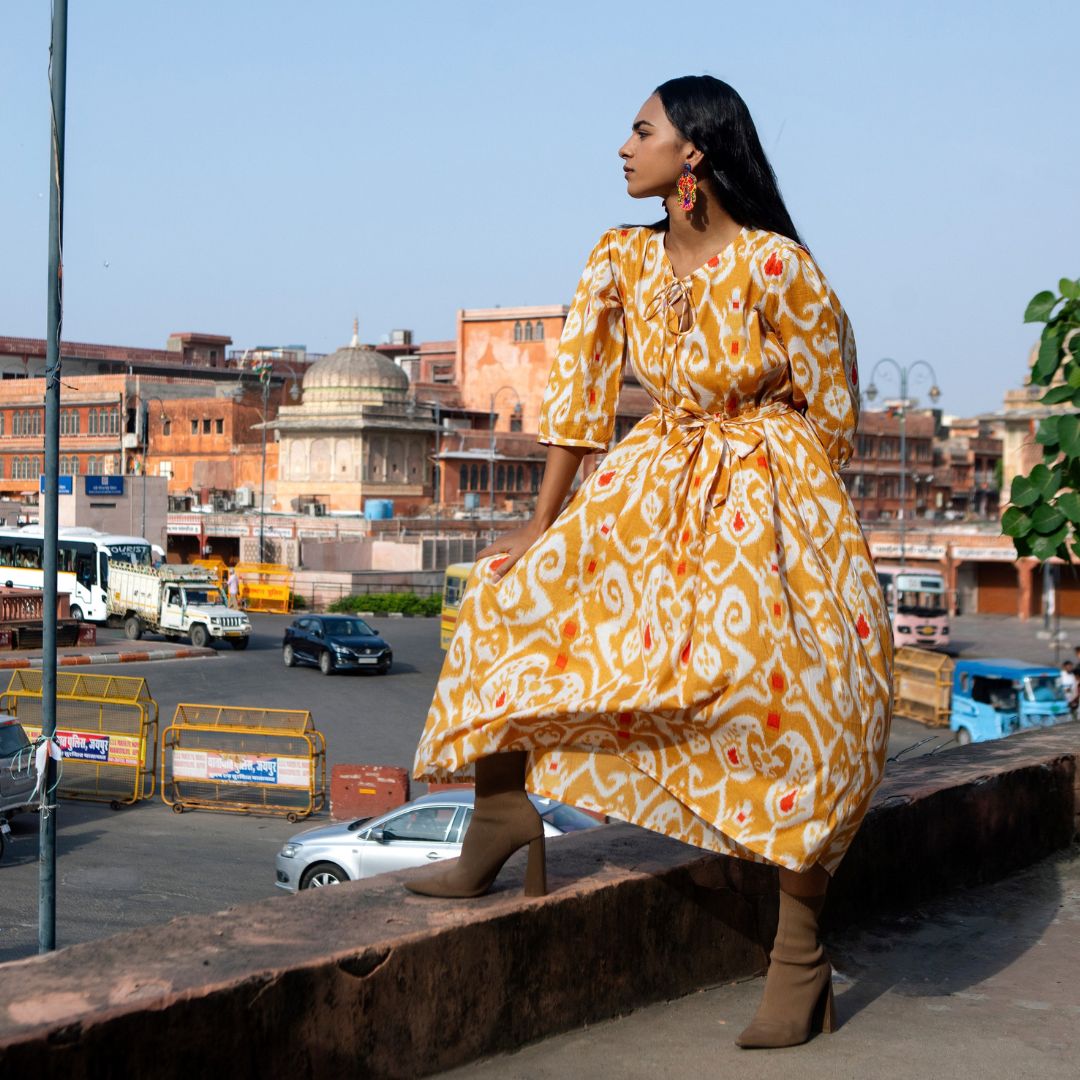 Muse Dress "Ochre Paisley"