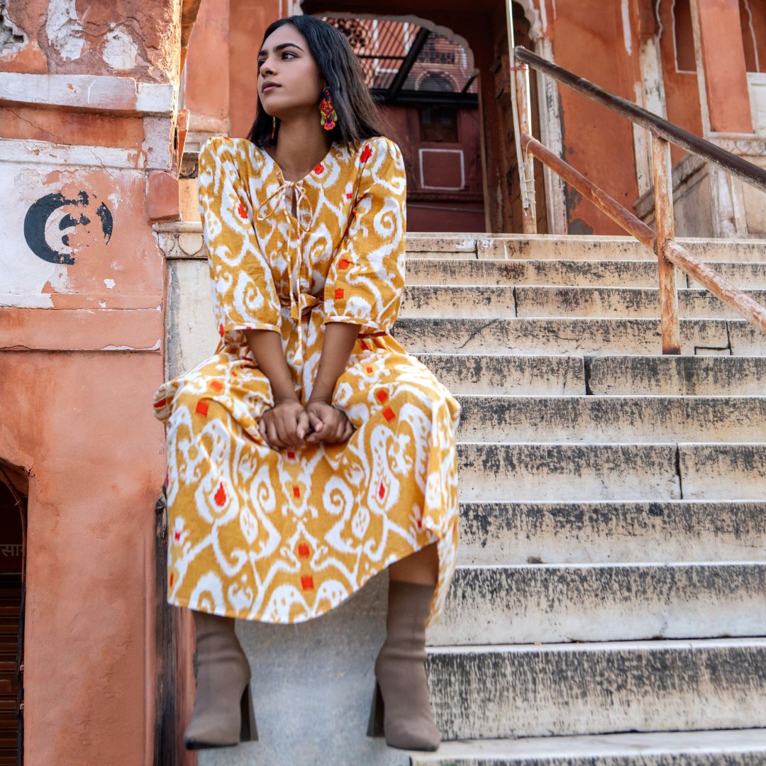 Muse Dress "Ochre Paisley"