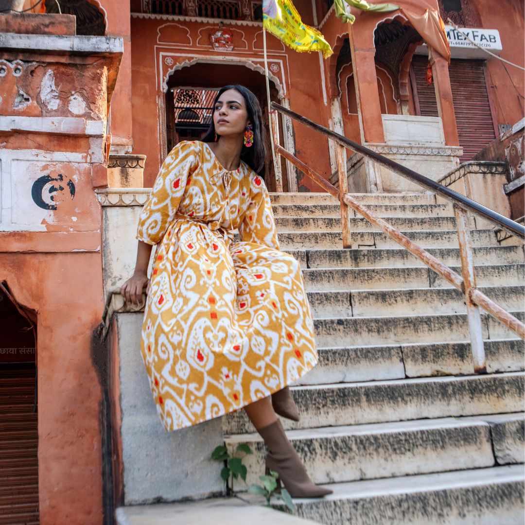 Muse Dress "Ochre Paisley"