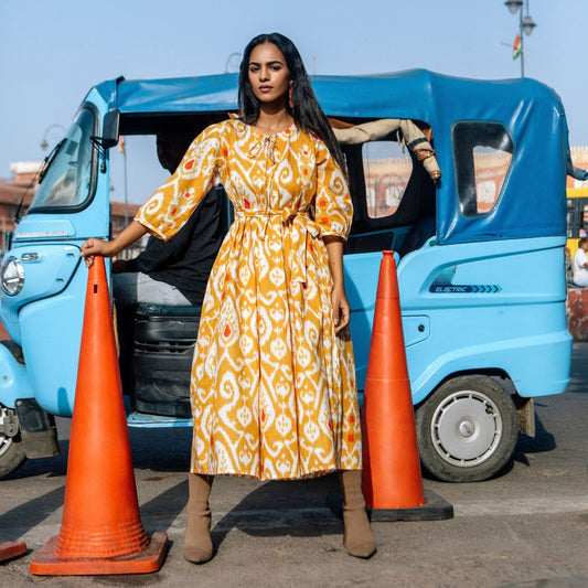 Muse Dress "Ochre Paisley"