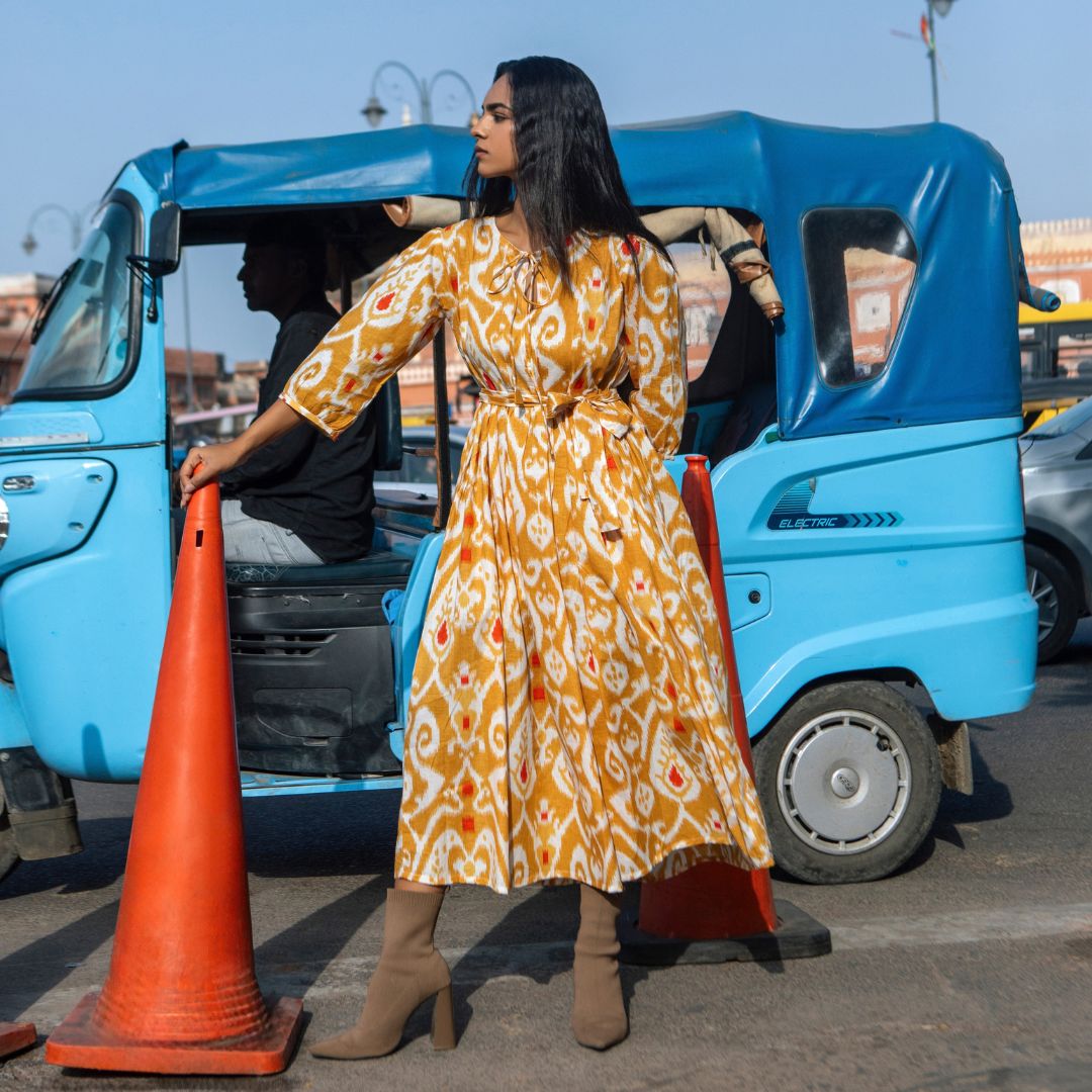 Muse Dress "Ochre Paisley"