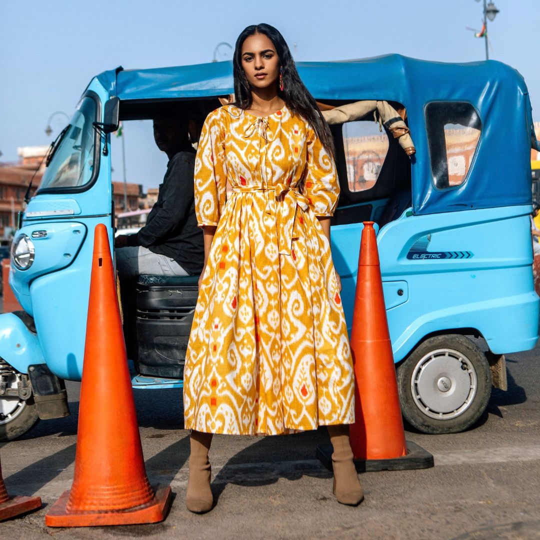 Muse Dress "Ochre Paisley"