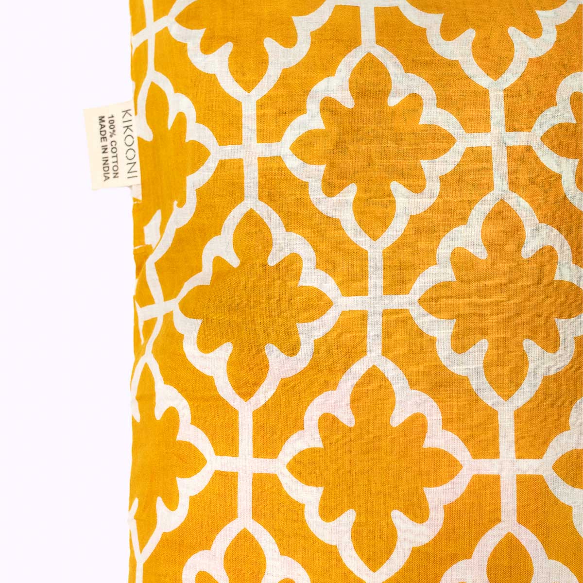 Kissenbezug "Golden Magic"  Flower - 100% Baumwolle, handbedruckt