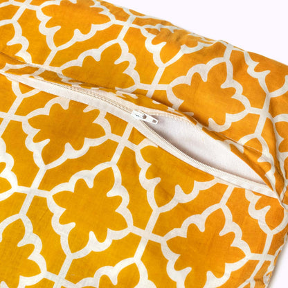 Kissenbezug "Golden Magic"  Flower - 100% Baumwolle, handbedruckt