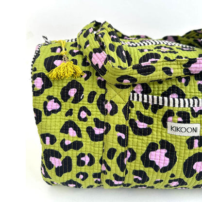 handmade cotton bag "Oh Leo - cosmicgreen"