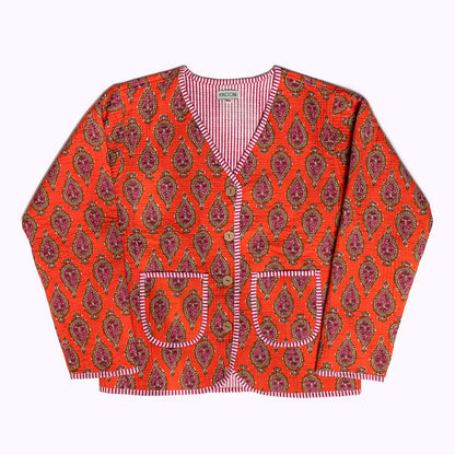 handgefertigte Baumwolljacke "Paisley Flame"