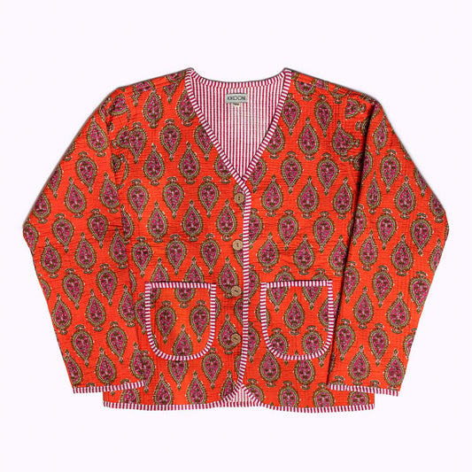 handgefertigte Baumwolljacke "Paisley Flame"
