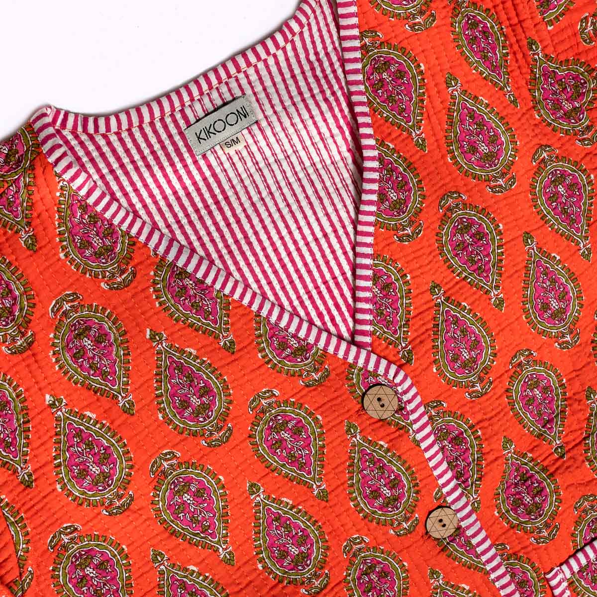 handcrafted cotton jacket "Paisley Flame"