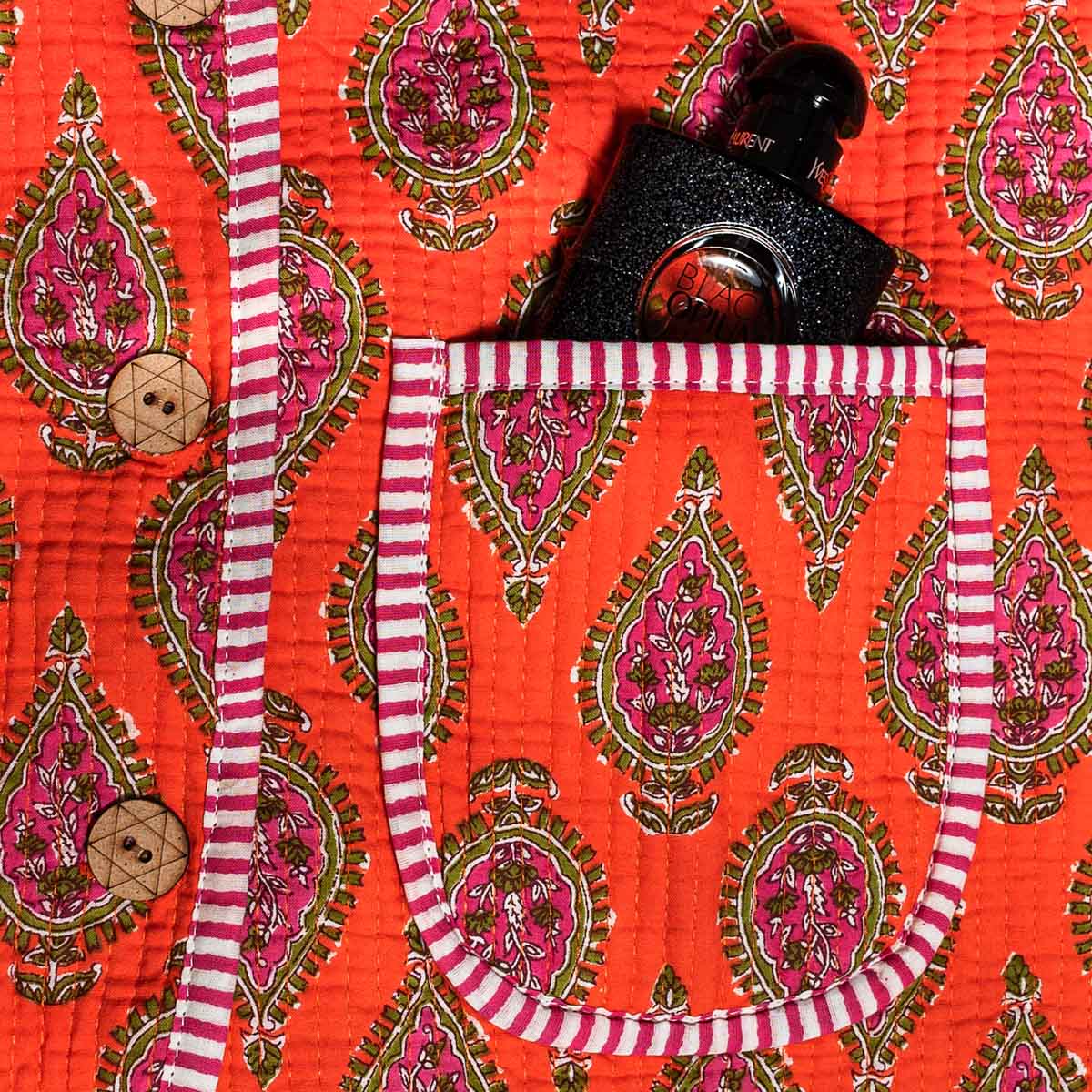 handcrafted cotton jacket "Paisley Flame"
