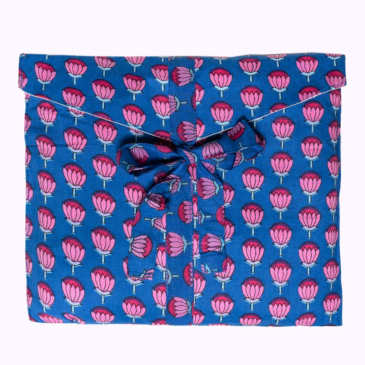 handbedruckter Baumwoll Pyjama "Indigo Bloom"