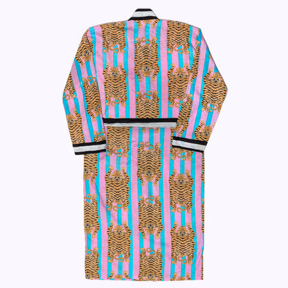 Leichter Baumwoll Kimono "Poppy Tiger Bubblegum"