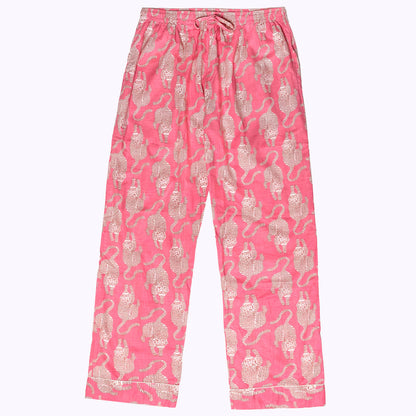 handbedruckter Baumwoll Pyjama "Blush Tiger"
