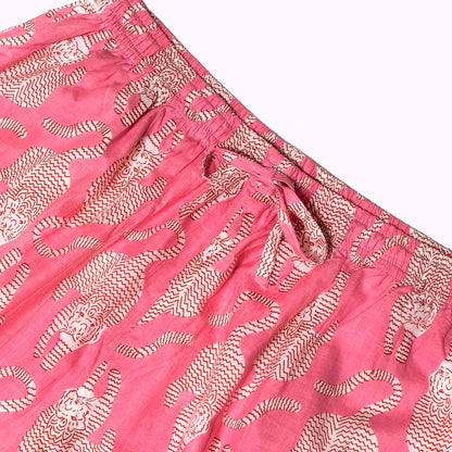 handbedruckter Baumwoll Pyjama "Blush Tiger"