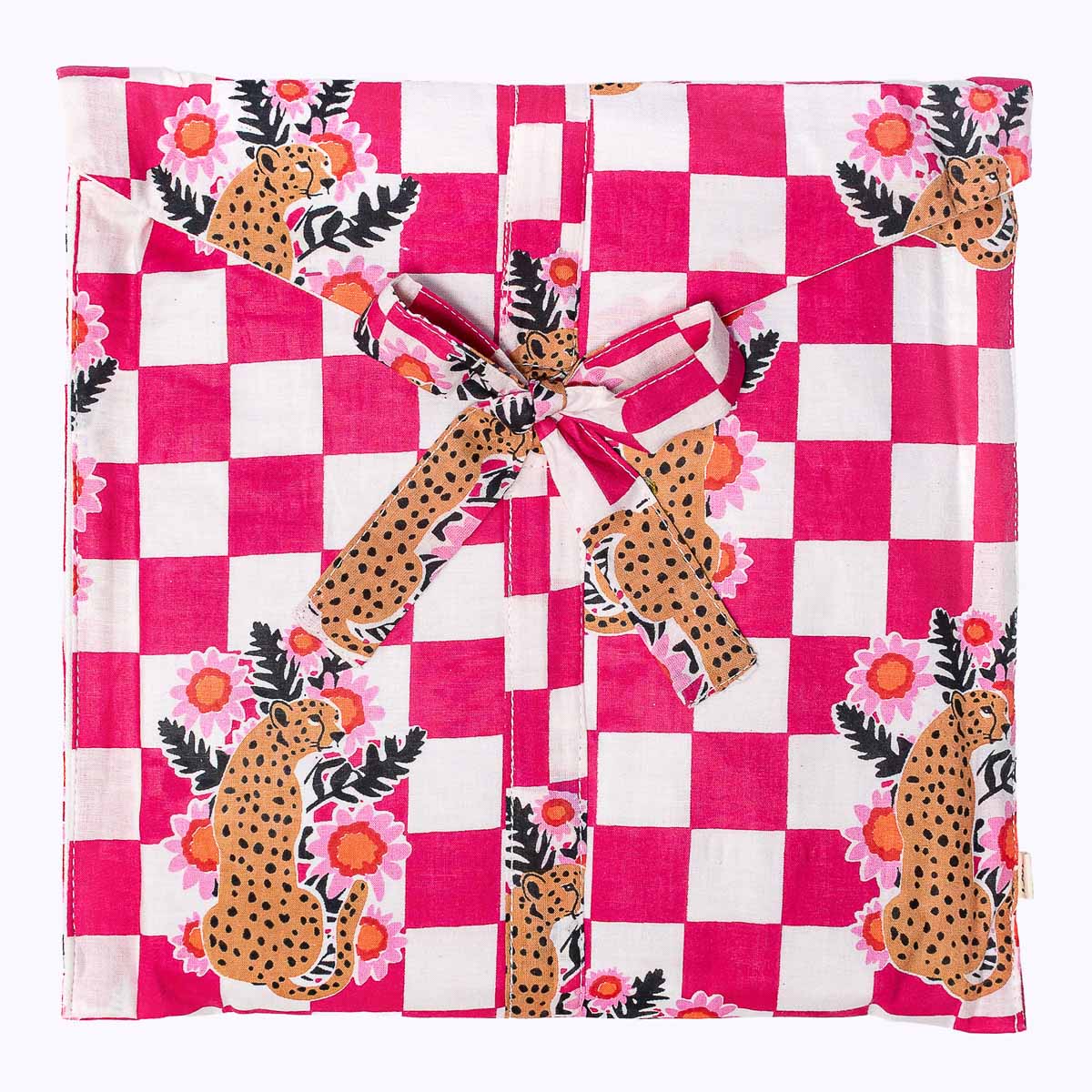handbedruckter Baumwoll "WILD CHECK pink"