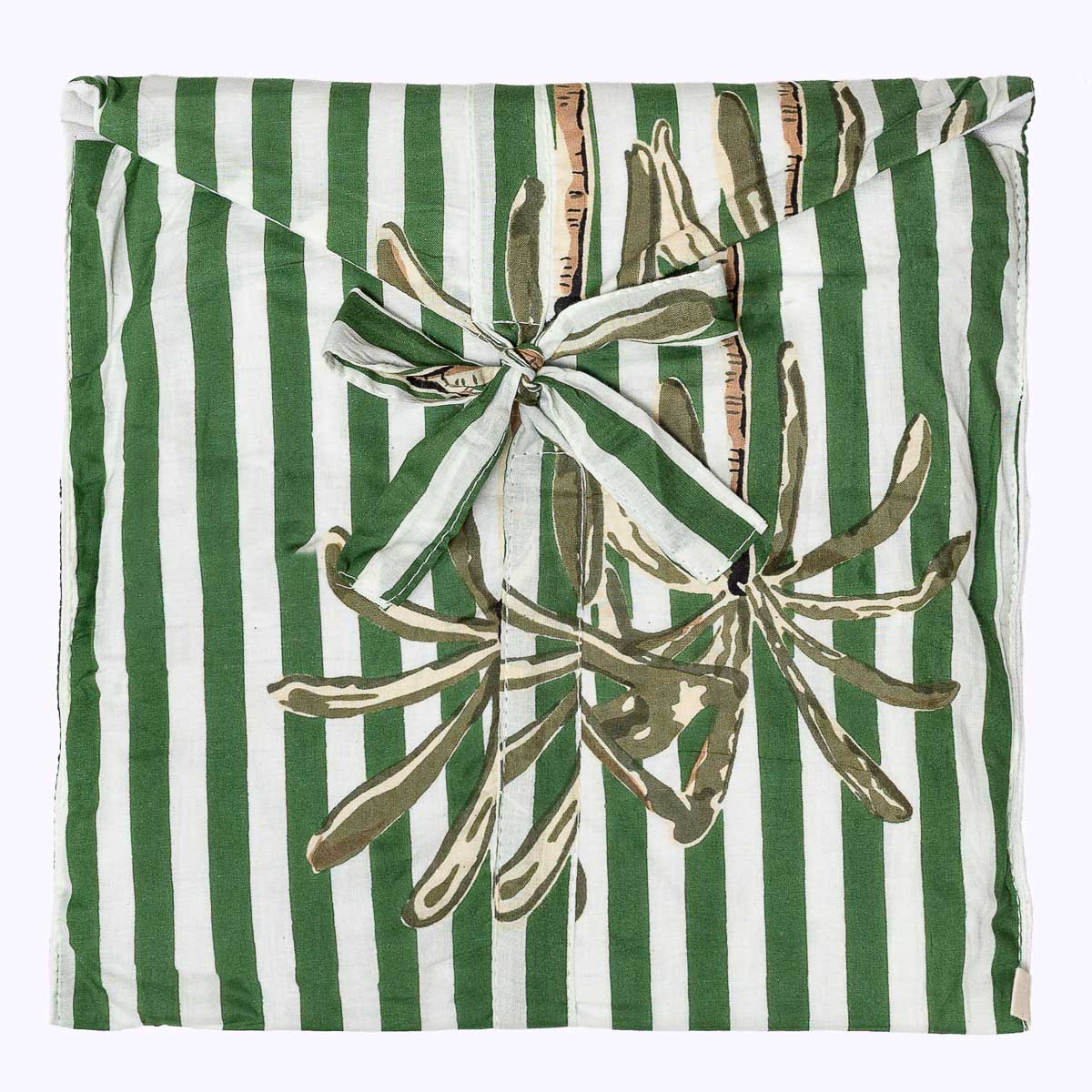 handbedruckter Baumwoll "Palm Stripes  - green"