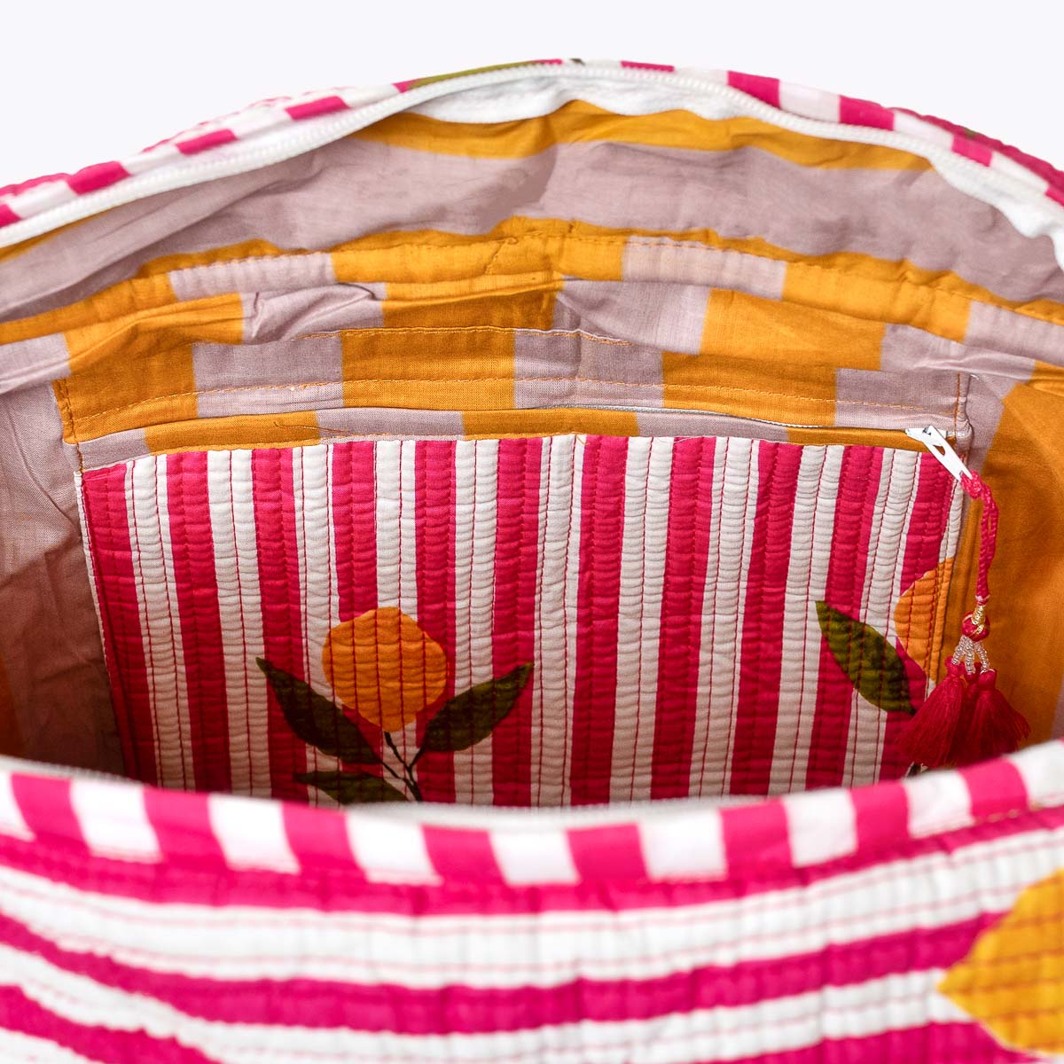 Große Reisetasche "Twisted Lemon pink "