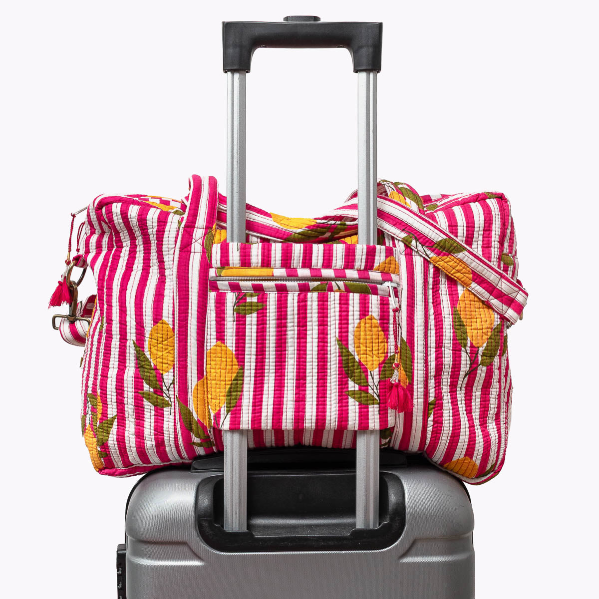 Große Reisetasche "Twisted Lemon pink "