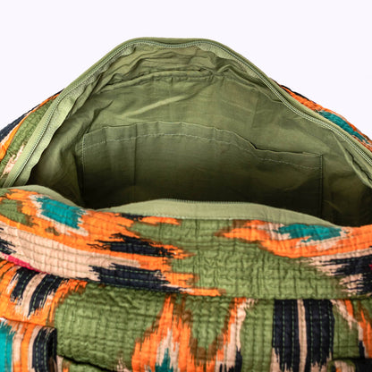 Große Reisetasche "GREEN IKAT"