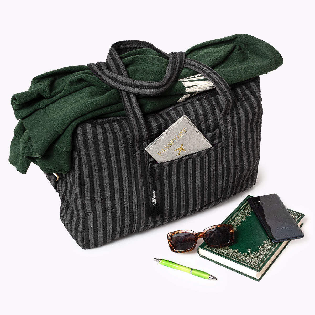 Große Reisetasche "Thin Stripes Midnight"
