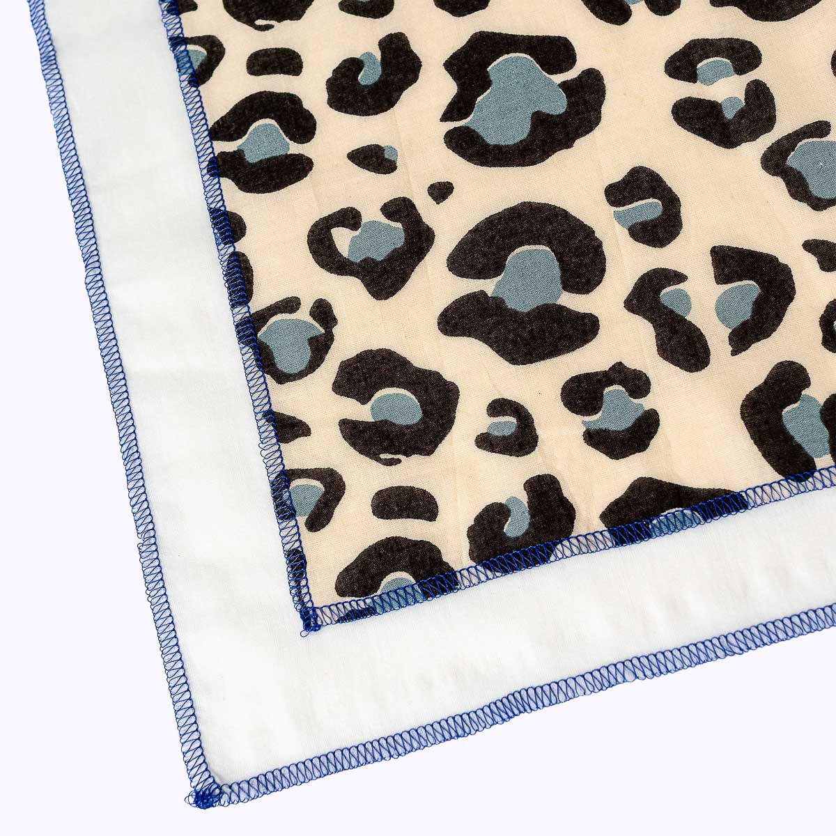 Statement Scarf 90  "Blue Leo and White"