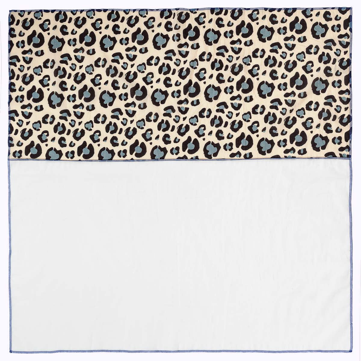Statement Scarf 90  "Blue Leo and White"