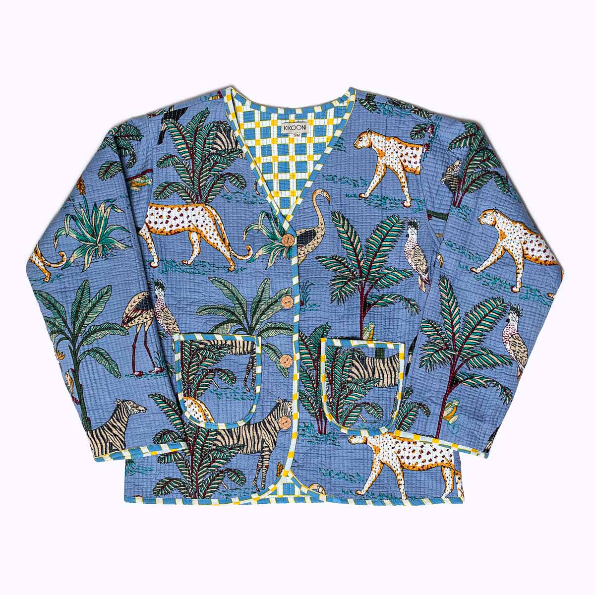 handgefertigte Baumwolljacke "Savanna Blue"