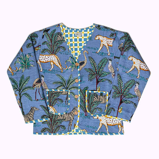 handgefertigte Baumwolljacke "Savanna Blue"