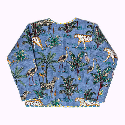 handgefertigte Baumwolljacke "Savanna Blue"