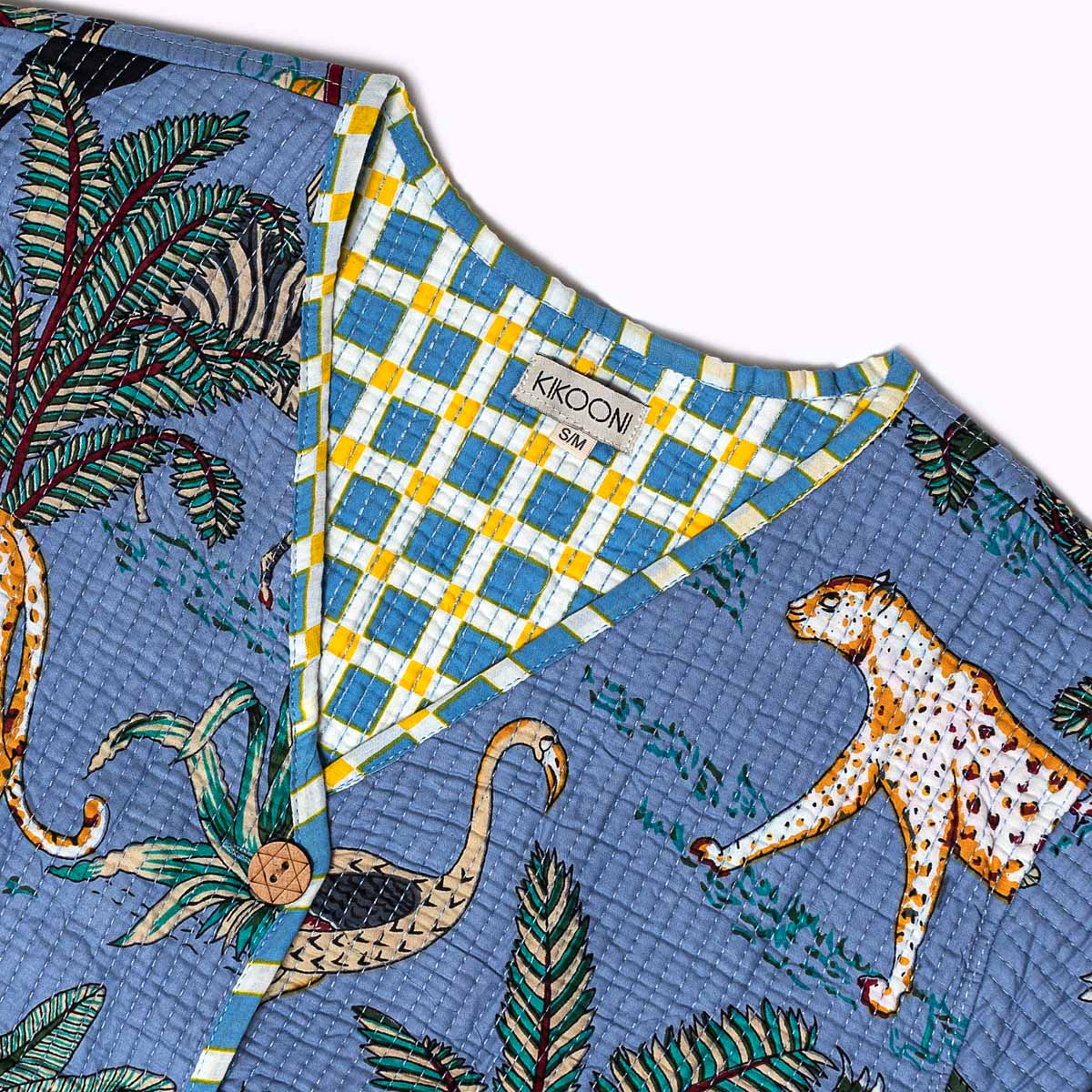 handgefertigte Baumwolljacke "Savanna Blue"