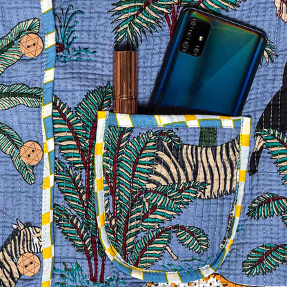 handgefertigte Baumwolljacke "Savanna Blue"