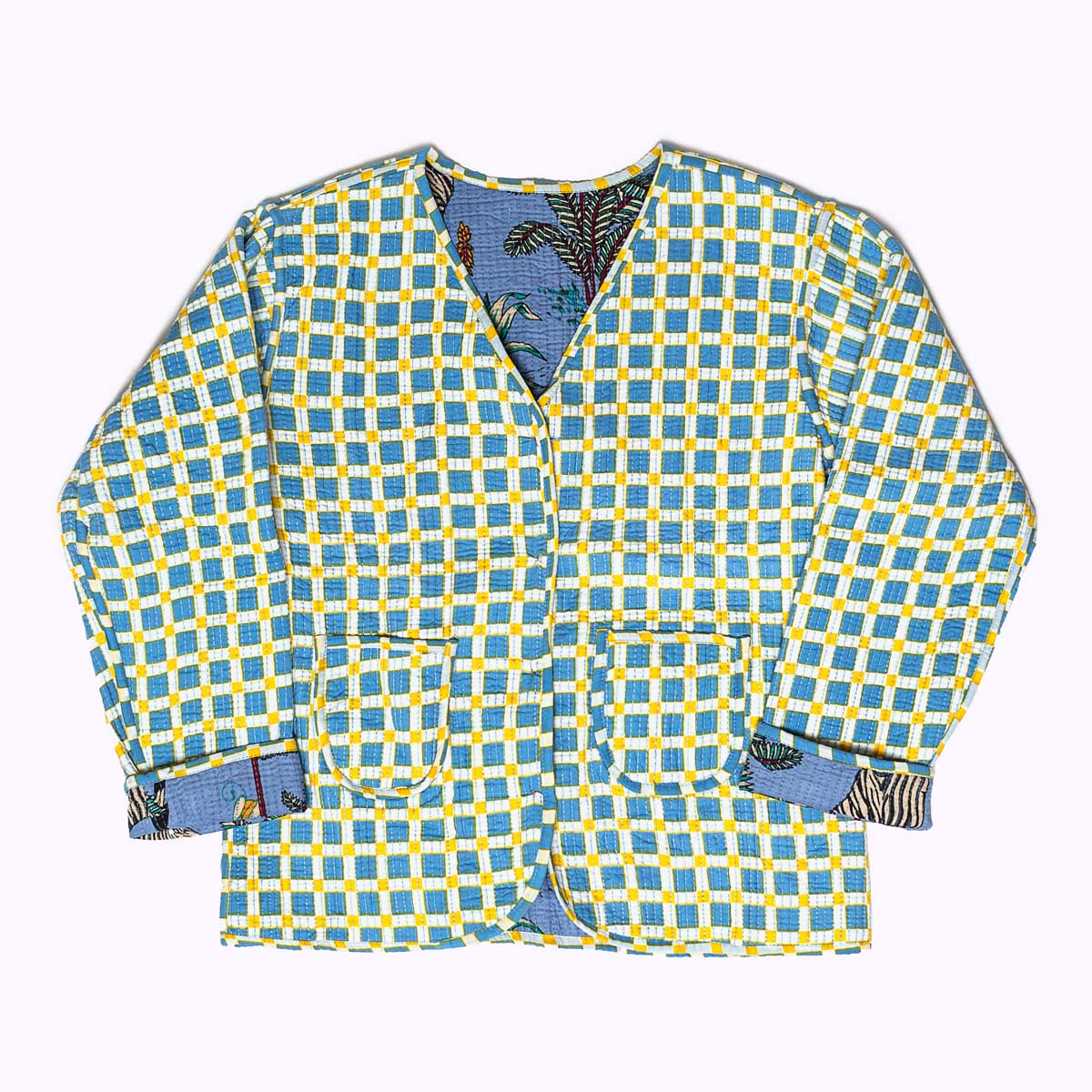 handgefertigte Baumwolljacke "Savanna Blue"